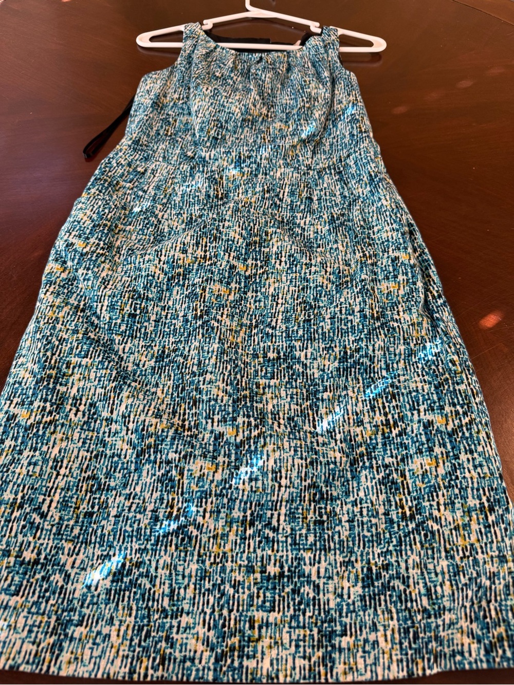 Worthington Teal and White Patterned Pencil Dress